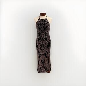 Vintage Y2K Jump Black Maxi Dress 7/8 Fairy Grunge Prom Hoco Glitter Whimsigoth